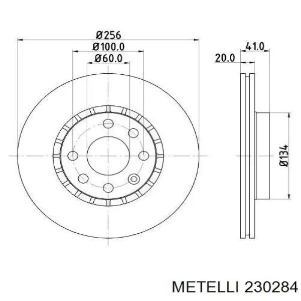 230284 Metelli Гальмо дискове переднє