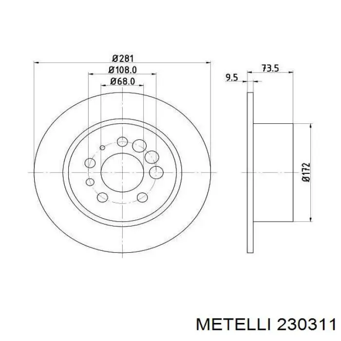Задні дискові гальма Metelli 230311 ціна, від 26.88 USD