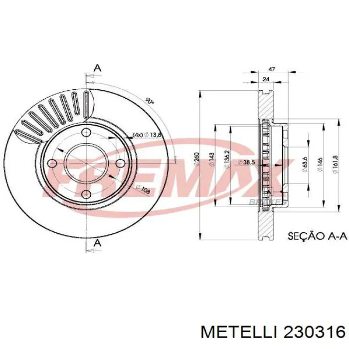Купити 230316 Metelli Ротор гальмівний