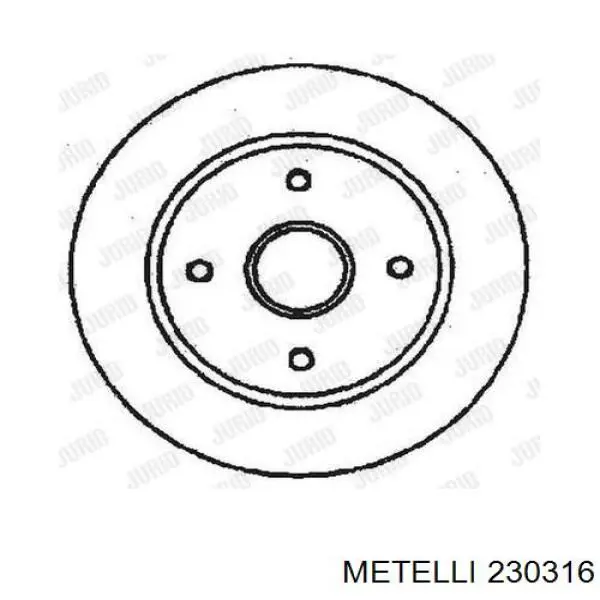 Гальмівні диски передні 230316 Metelli