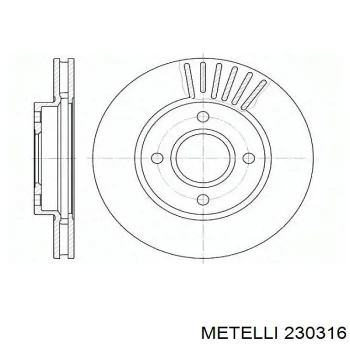 Гальмівні диски передні 230316 Metelli