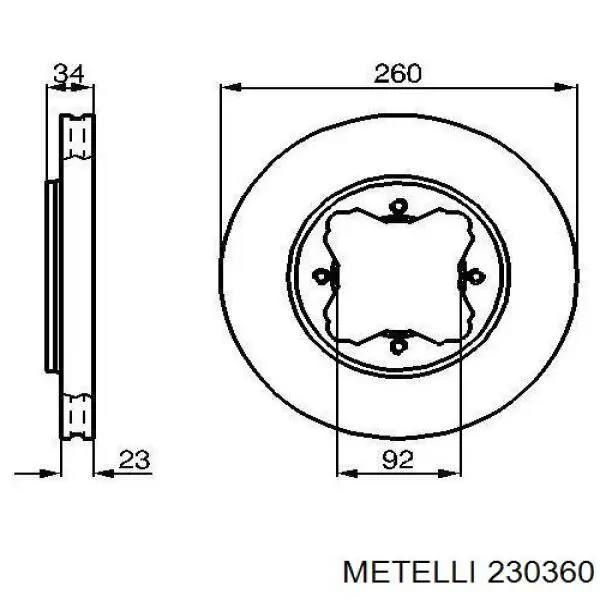 230360 Metelli Гальмо дискове переднє