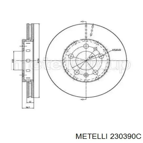 Купити 230390C Metelli Ротор гальмівний