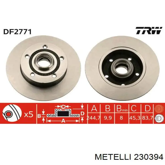 230394 Metelli Дискові гальма