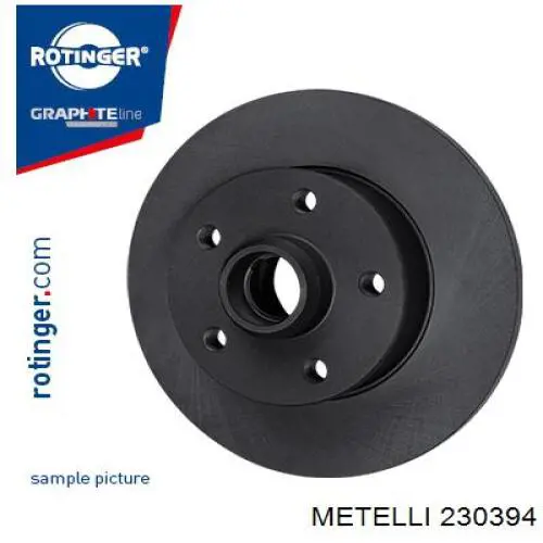 Диск гальмівний задній Metelli 230394