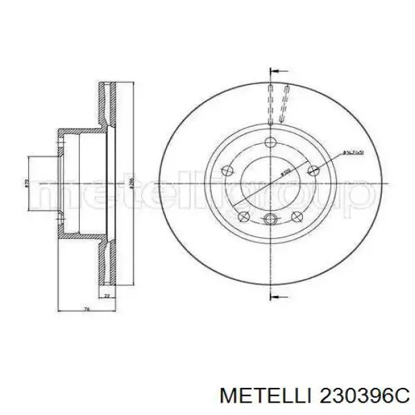 230396C Metelli Гальмо дискове переднє