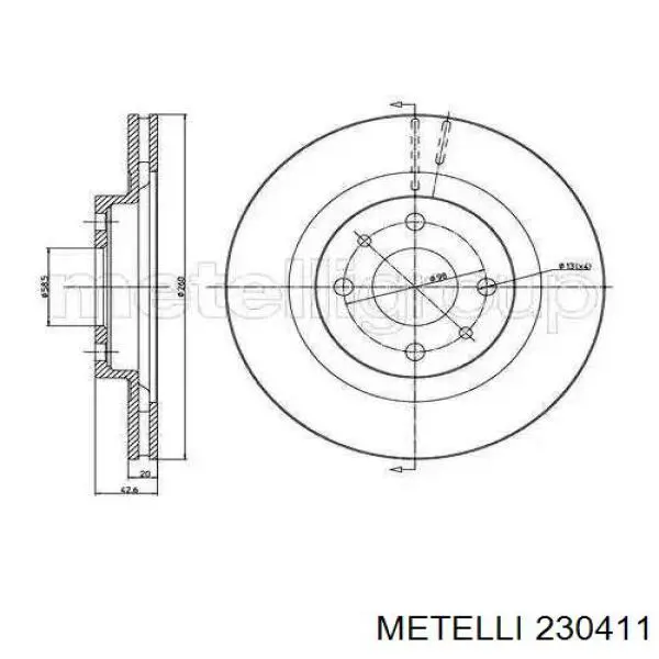 230411 Metelli Гальмо дискове переднє