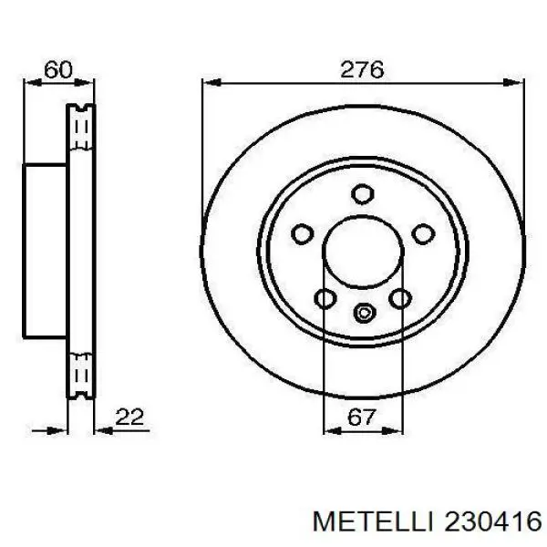 Гальмівні диски передні 230416 Metelli