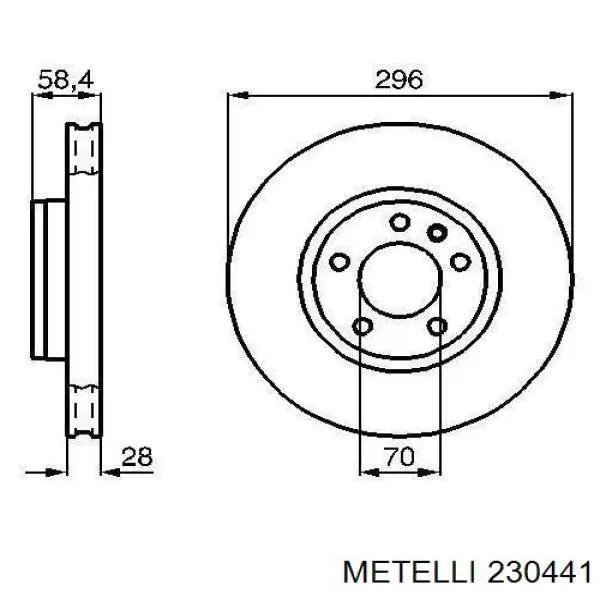 230441 Metelli Гальмо дискове переднє