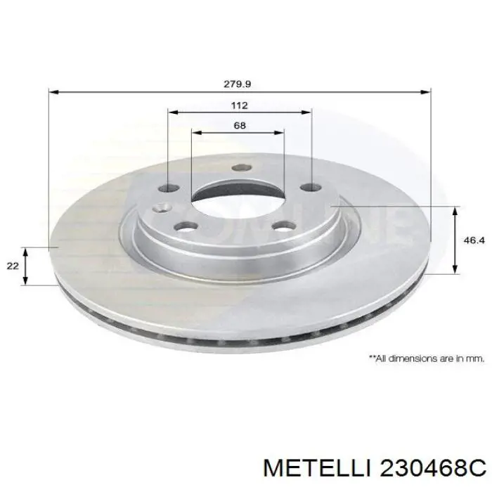 Купити 230468C Metelli Ротор гальмівний