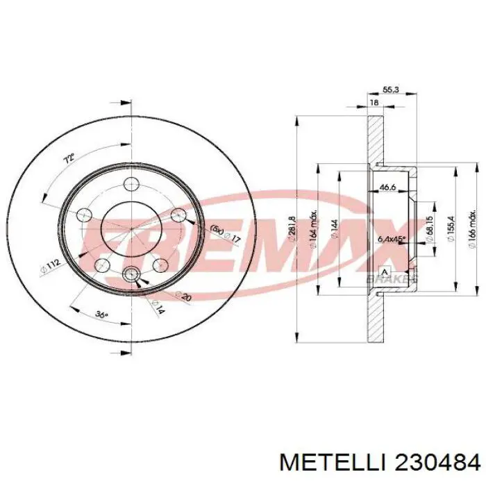 Купити 230484 Metelli Ротор гальмівний