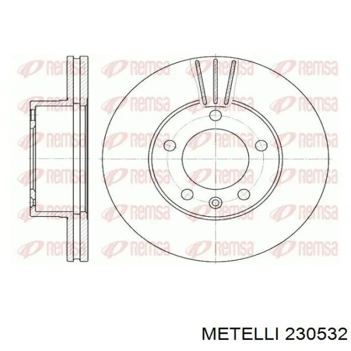 230532 Metelli диск гальмівний передній