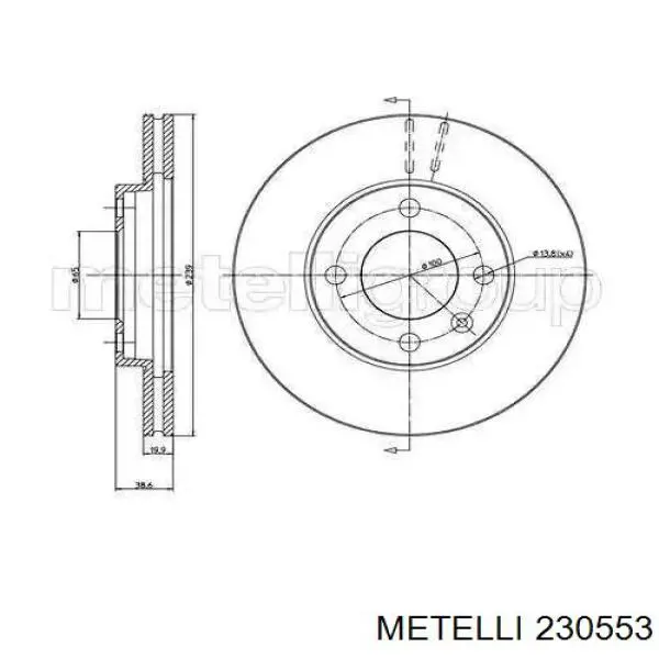 Гальмівні диски передні 230553 Metelli