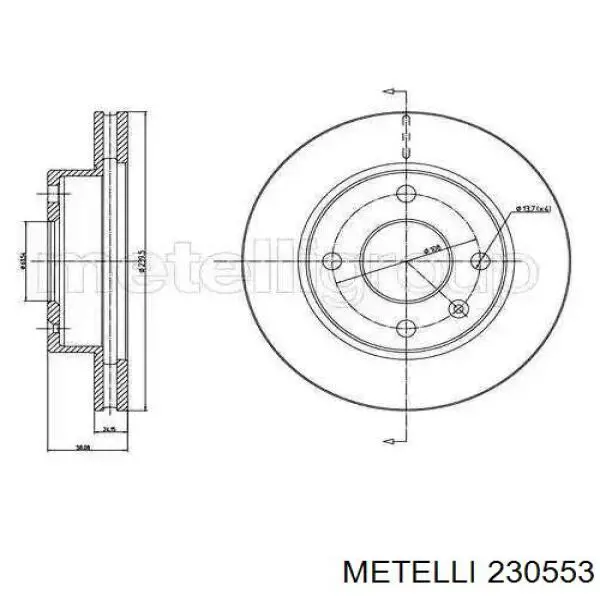 230553 Metelli Гальмо дискове переднє
