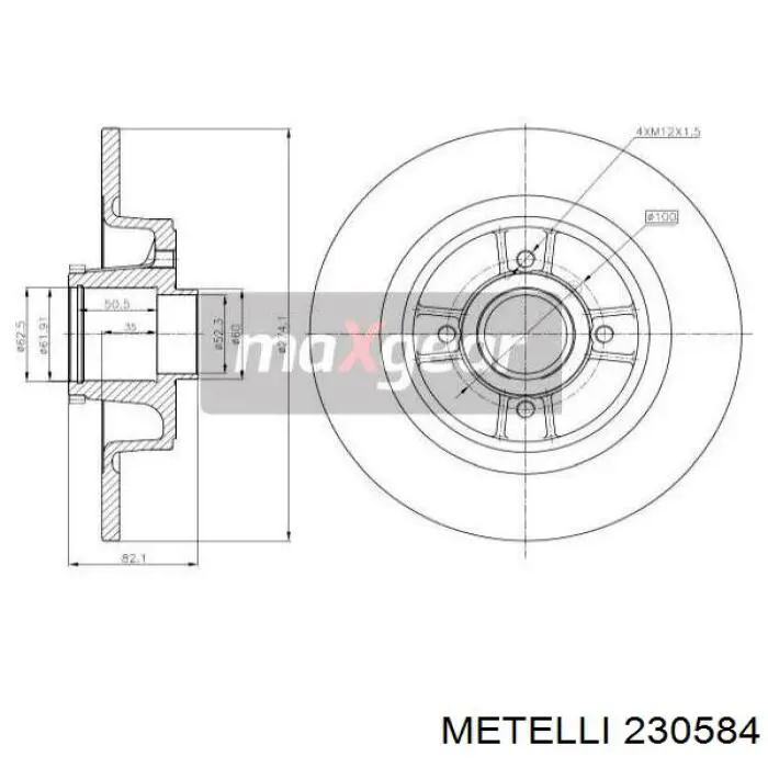 230584 Metelli Дискові гальма
