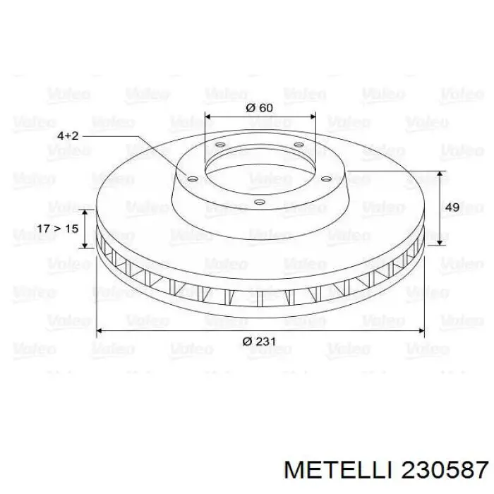 Купити 230587 Metelli Ротор гальмівний