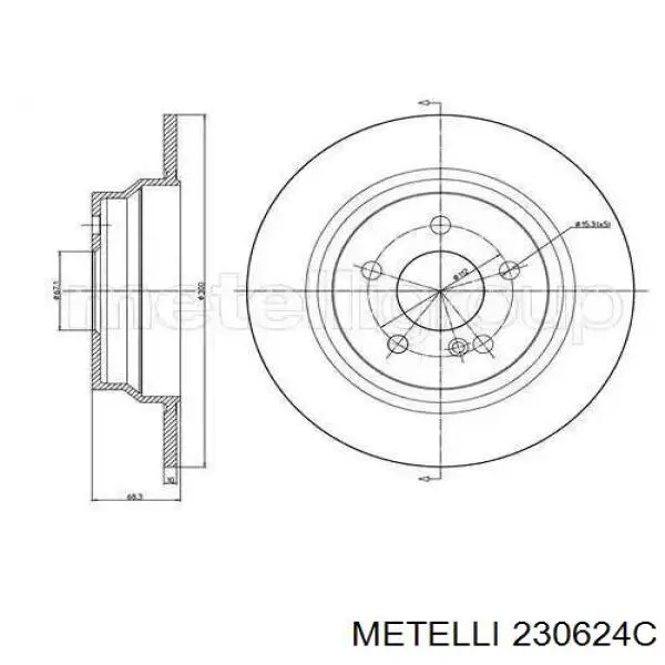 230624C Metelli диск гальмівний задній