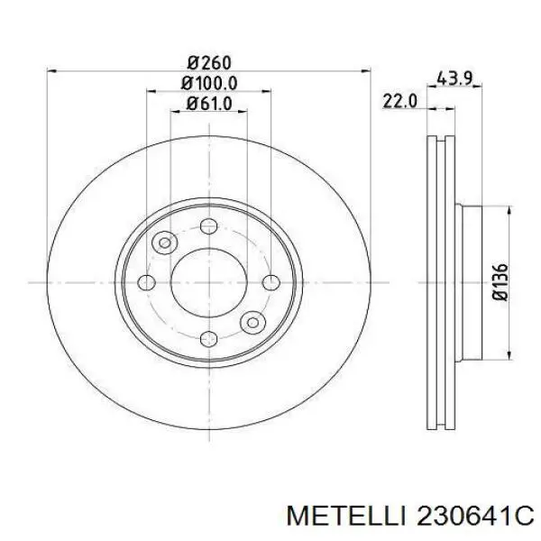 230641C Metelli Гальмо дискове переднє
