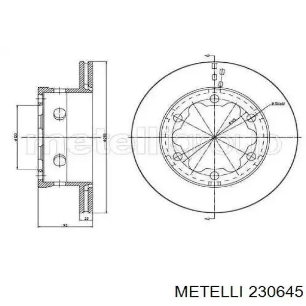 Задні дискові гальма Metelli 230645 ціна, від 42.02 USD