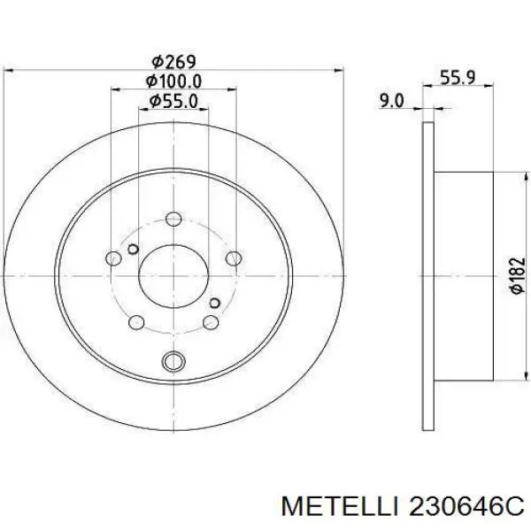 Диск гальмівний передній Metelli 230646C