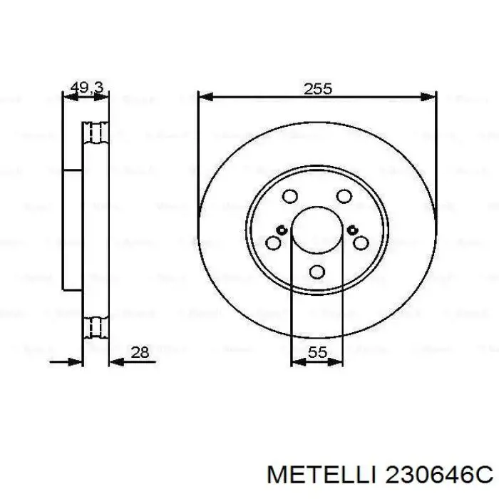 Диск переднього гальма Metelli 230646C ціна, від 32.07 USD