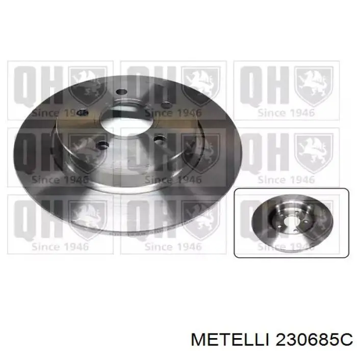 Диск гальмівний передній Metelli 230685C