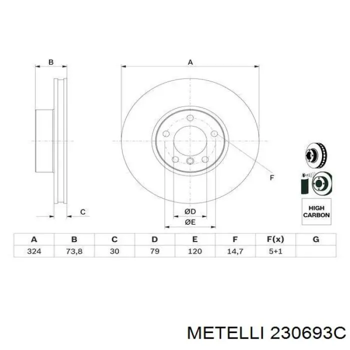 Купити 230693C Metelli Ротор гальмівний