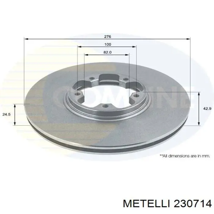 Гальмівні диски передні 230714 Metelli