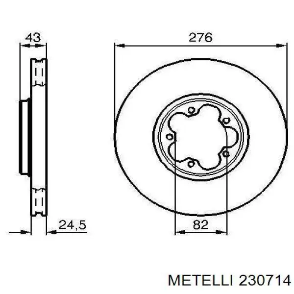 230714 Metelli Гальмо дискове переднє