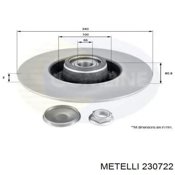 Гальмівні диски 230722 Metelli