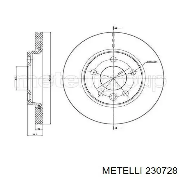230728 Metelli диск гальмівний задній