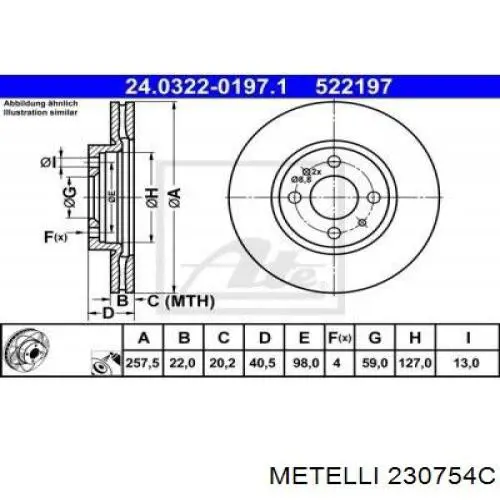 Купити 230754C Metelli Ротор гальмівний