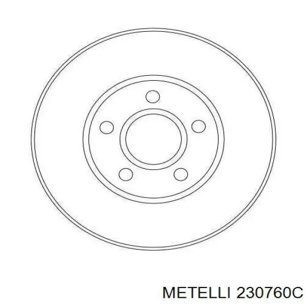 Диск переднього гальма Metelli 230760C ціна, від 39.50 USD