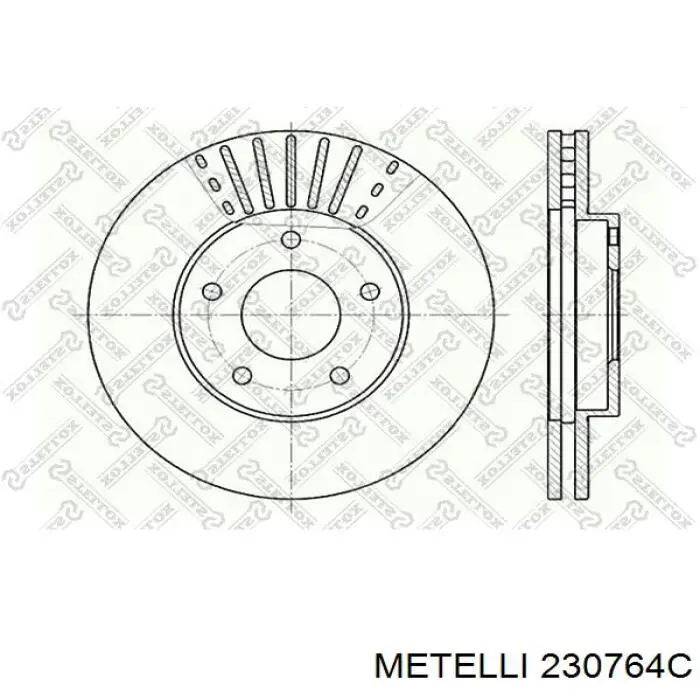 Диск переднього гальма Metelli 230764C ціна, від 41.29 USD