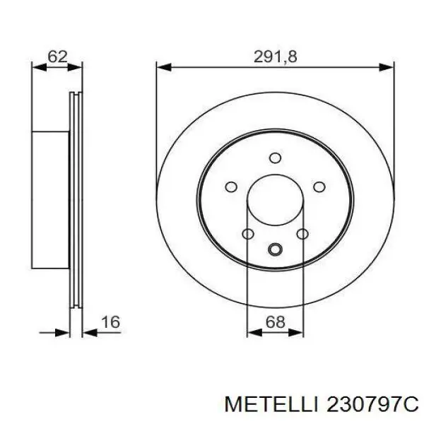 Гальмівні диски 230797C Metelli