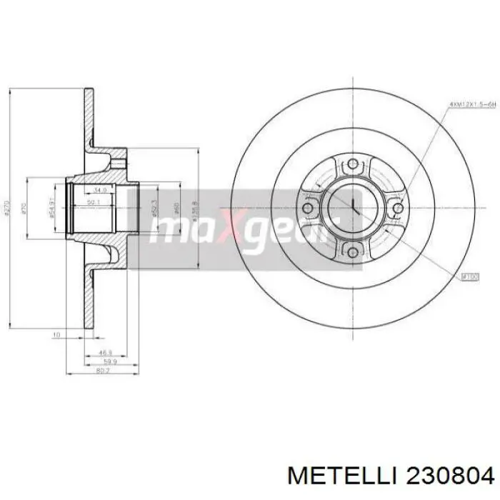 Задні дискові гальма Metelli 230804 ціна, від 77.50 USD