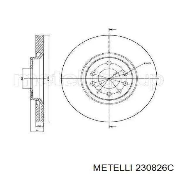 230826C Metelli диск гальмівний передній