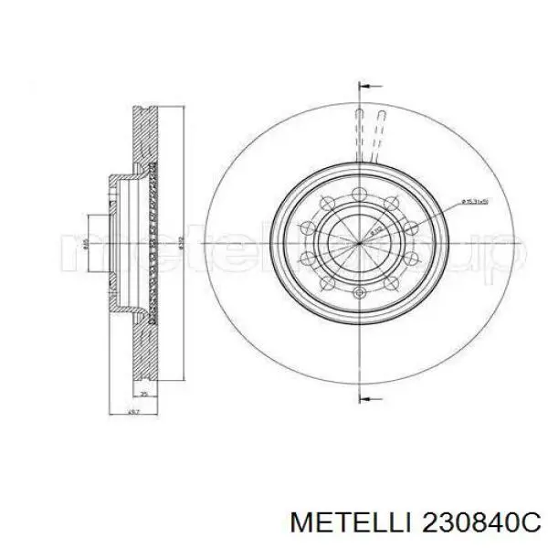 Гальмівні диски передні 230840C Metelli
