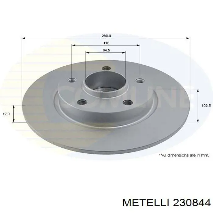 230844 Metelli Дискові гальма