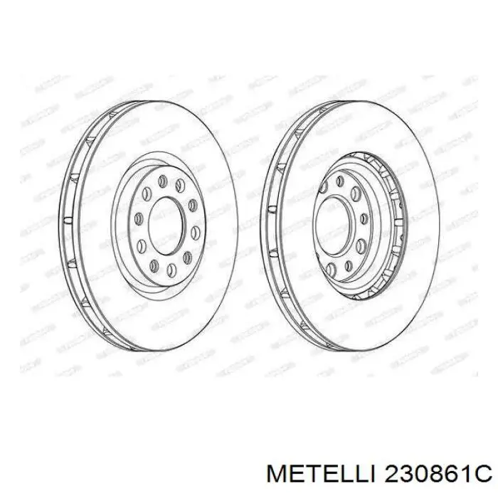 Диск переднього гальма Metelli 230861C ціна, від 49.18 USD