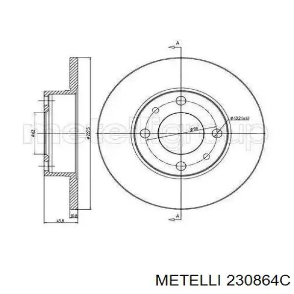 Купити 230864C Metelli Ротор гальмівний