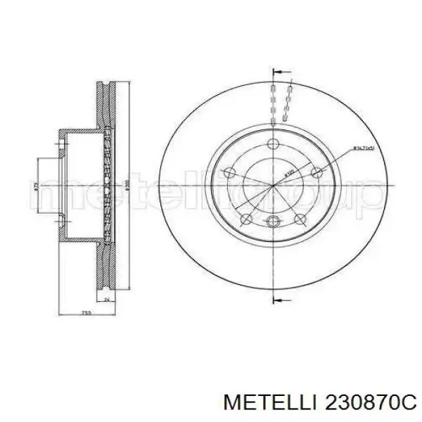 Купити 230870C Metelli Ротор гальмівний