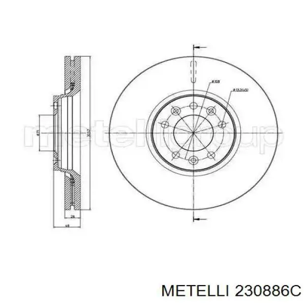 230886C Metelli диск гальмівний передній