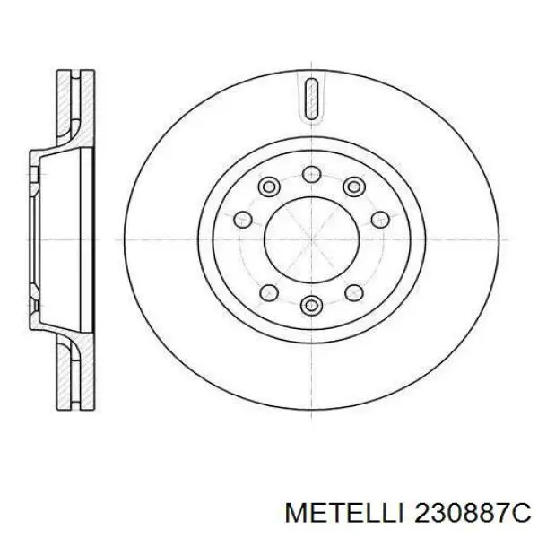 Гальмівні диски передні 230887C Metelli