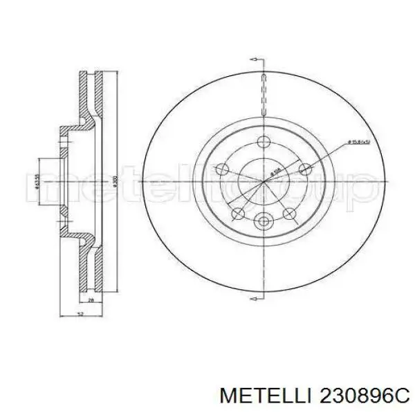 230896C Metelli диск гальмівний передній