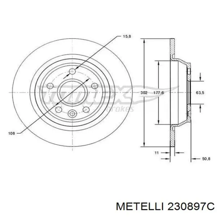 Задні дискові гальма Metelli 230897C ціна, від 35.76 USD