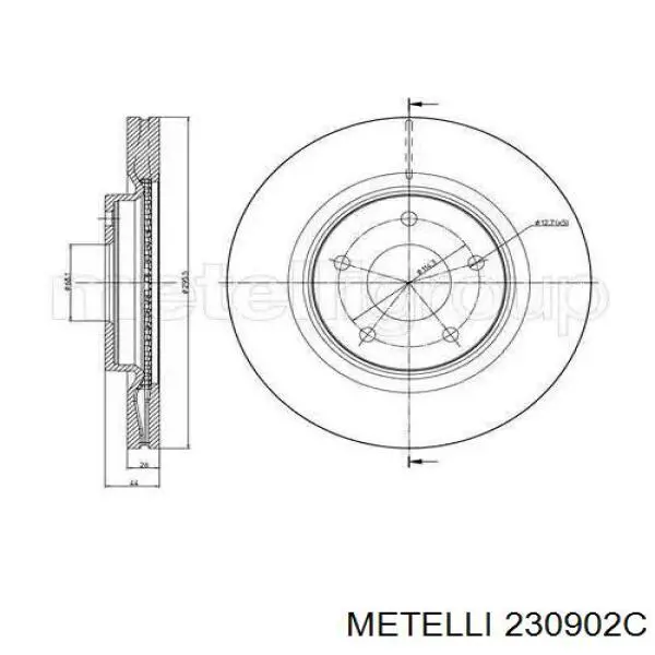 230902C Metelli Гальмо дискове переднє