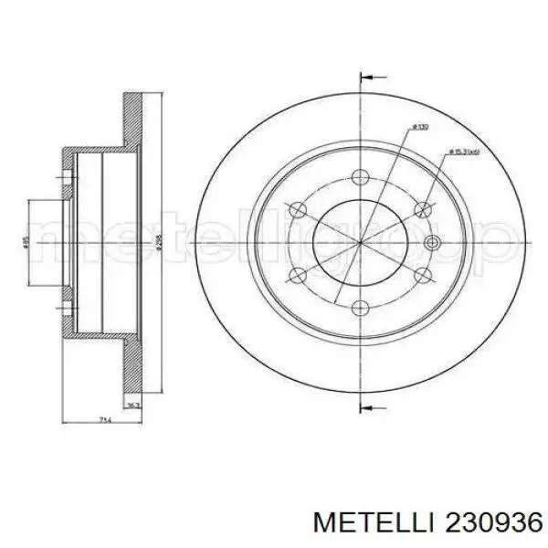 Гальмівні диски 230936 Metelli