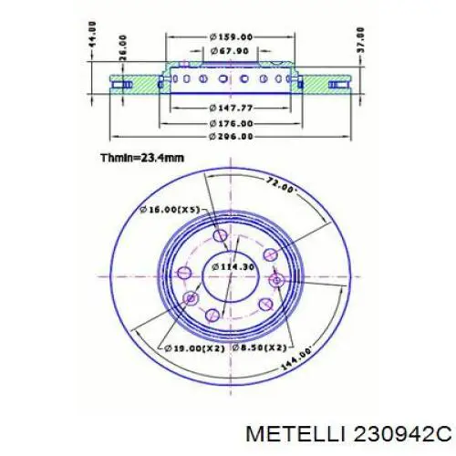 230942C Metelli Гальмо дискове переднє