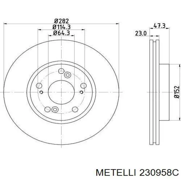 Купити 230958C Metelli Ротор гальмівний